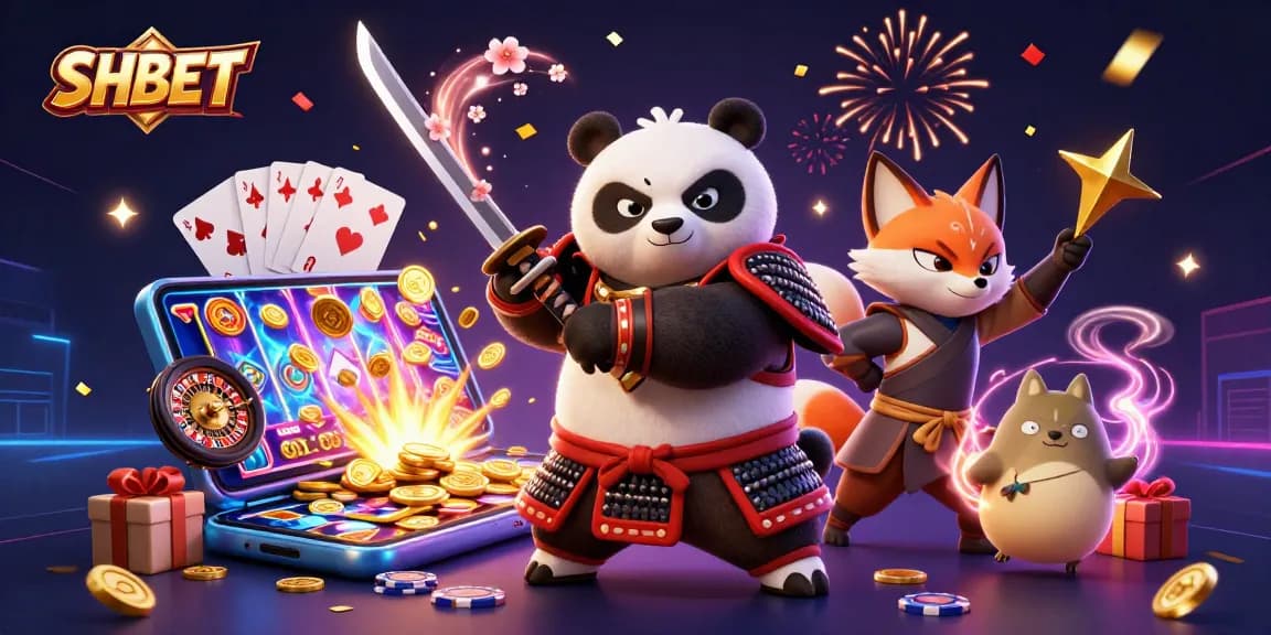 Experience exciting game moments with SHBET, featuring a dynamic casino scene filled with heroes and gaming excitement.