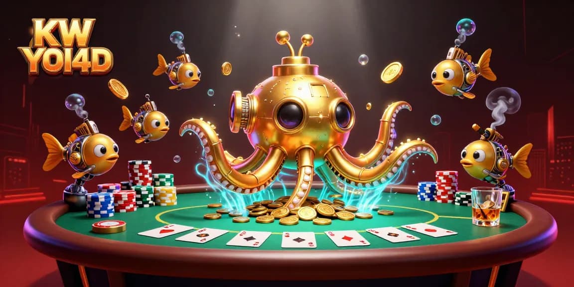 Permainan kartu poker yang menyenangkan dengan KW YOI4D di tengah lautan koin emas.