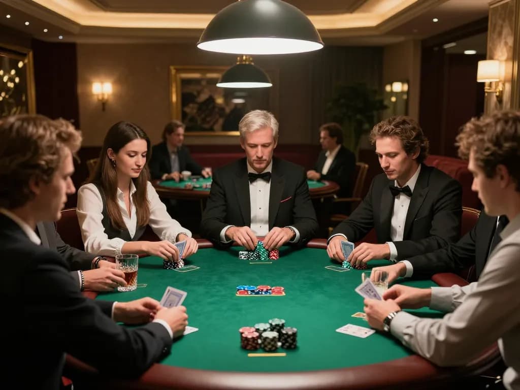 Experience the excitement of high-stakes gameplay with nano banana flash in an elegant poker room setting.