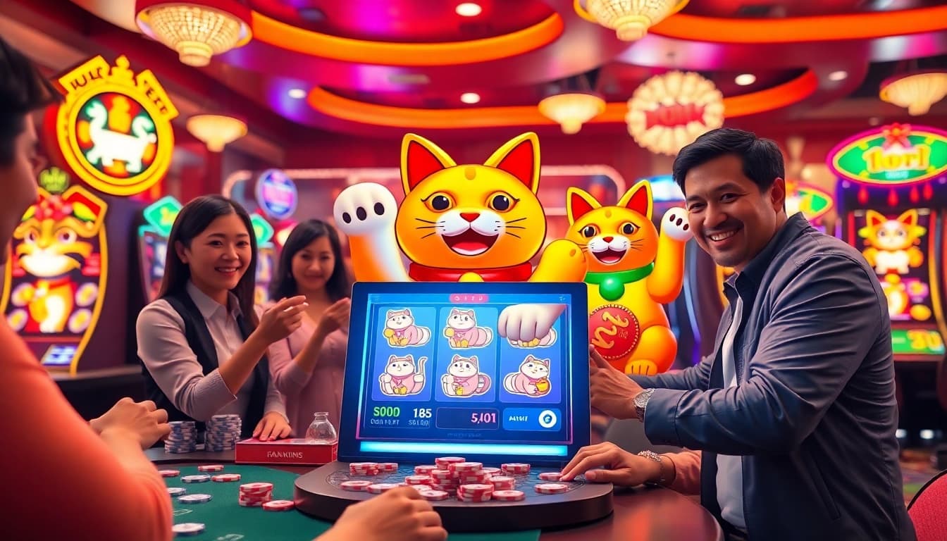 Spin the reels in Lucky Neko PG Soft ไม่มีเทิร์น slot machine for exciting wins in a vibrant casino.