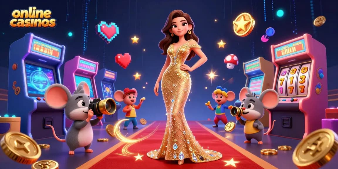 Engage with online casinos through this vibrant 3D illustration of casino excitement.