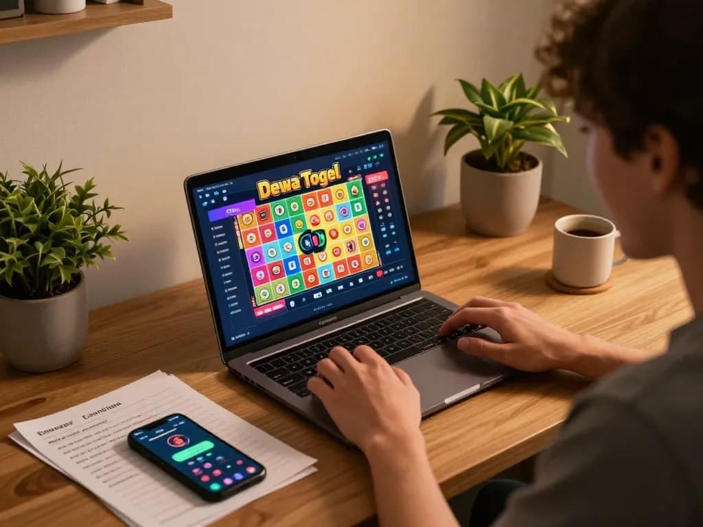 Engaged player actively betting on Dewa togel online, showcasing dynamic gaming setup and responsible gaming habits.