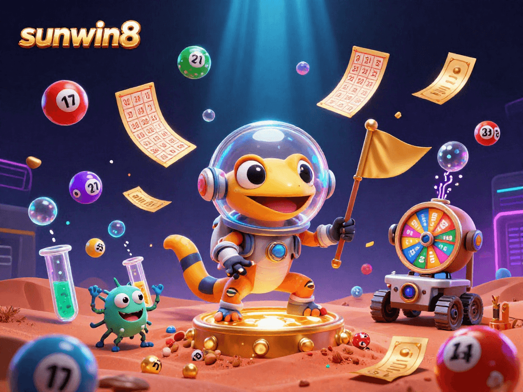 Experience excitement at sunwin8 with a Martian gecko uncovering treasures in a vibrant casino.