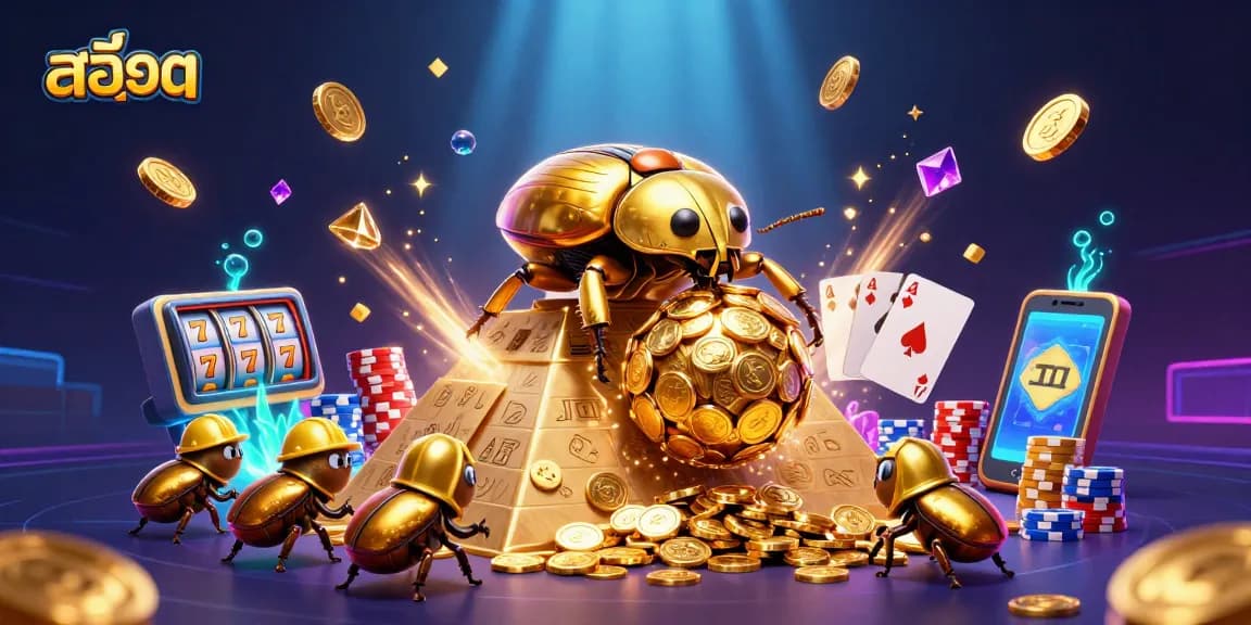 Experience thrilling สล็อต moments with casino elements in vibrant 3D illustration.