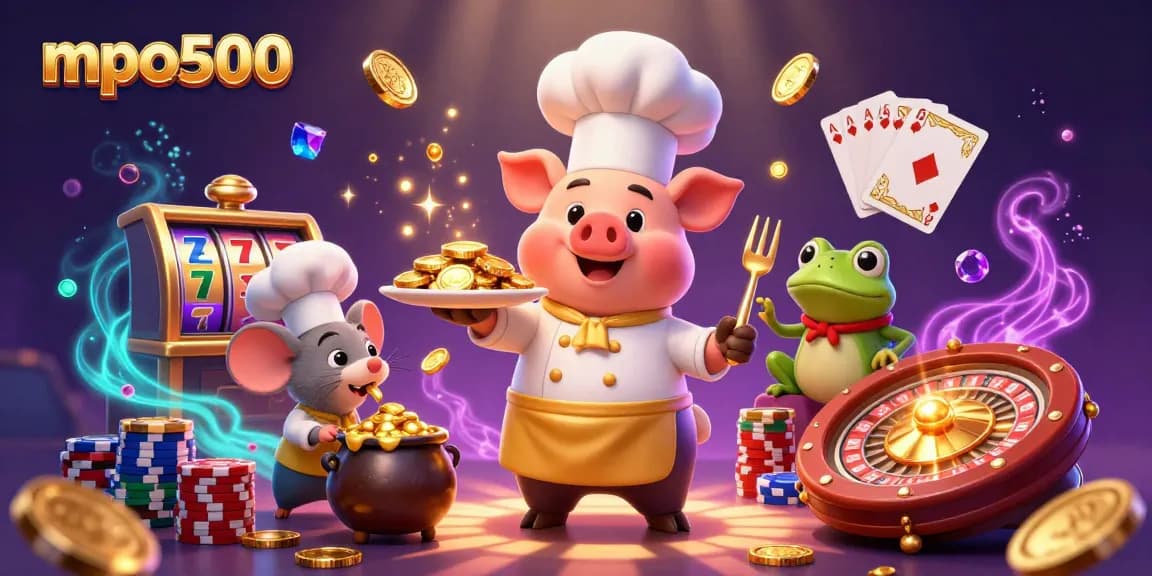 Engage with mpo500's exciting games through vibrant coins, slots, and cheerful characters.