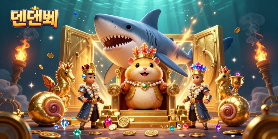 Experience the dynamic excitement of 텐텐벳 with vibrant 3D casino illustration featuring a golden hamster king.
