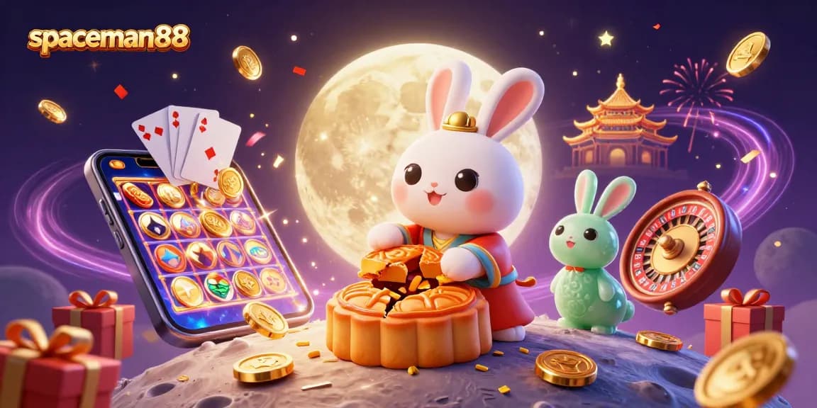 Experience the excitement of spaceman88 with vibrant slots and casino elements from this dynamic illustration.