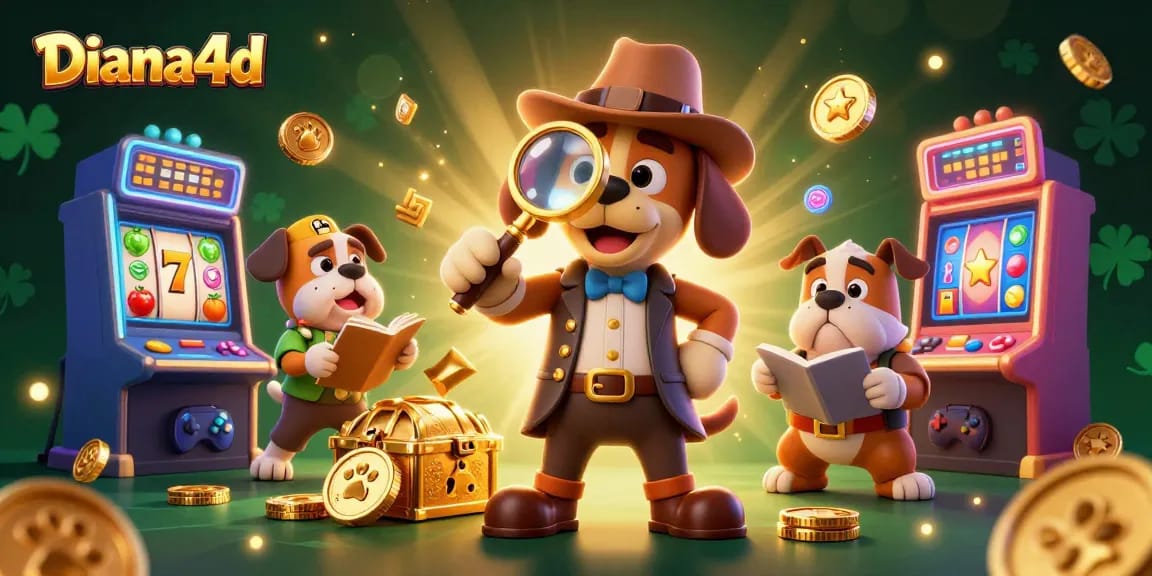 Diana4d offers an exciting online gaming experience with slots, enhanced by colorful characters and vibrant design elements.