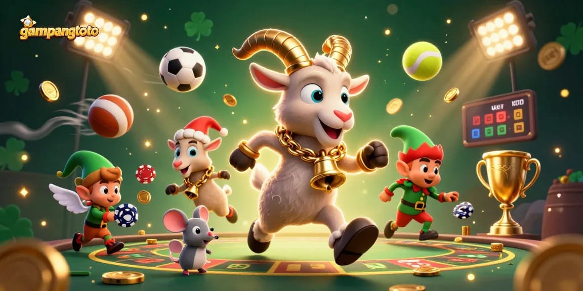 Join the excitement at gampangtoto with cartoon characters in a dynamic casino scene!