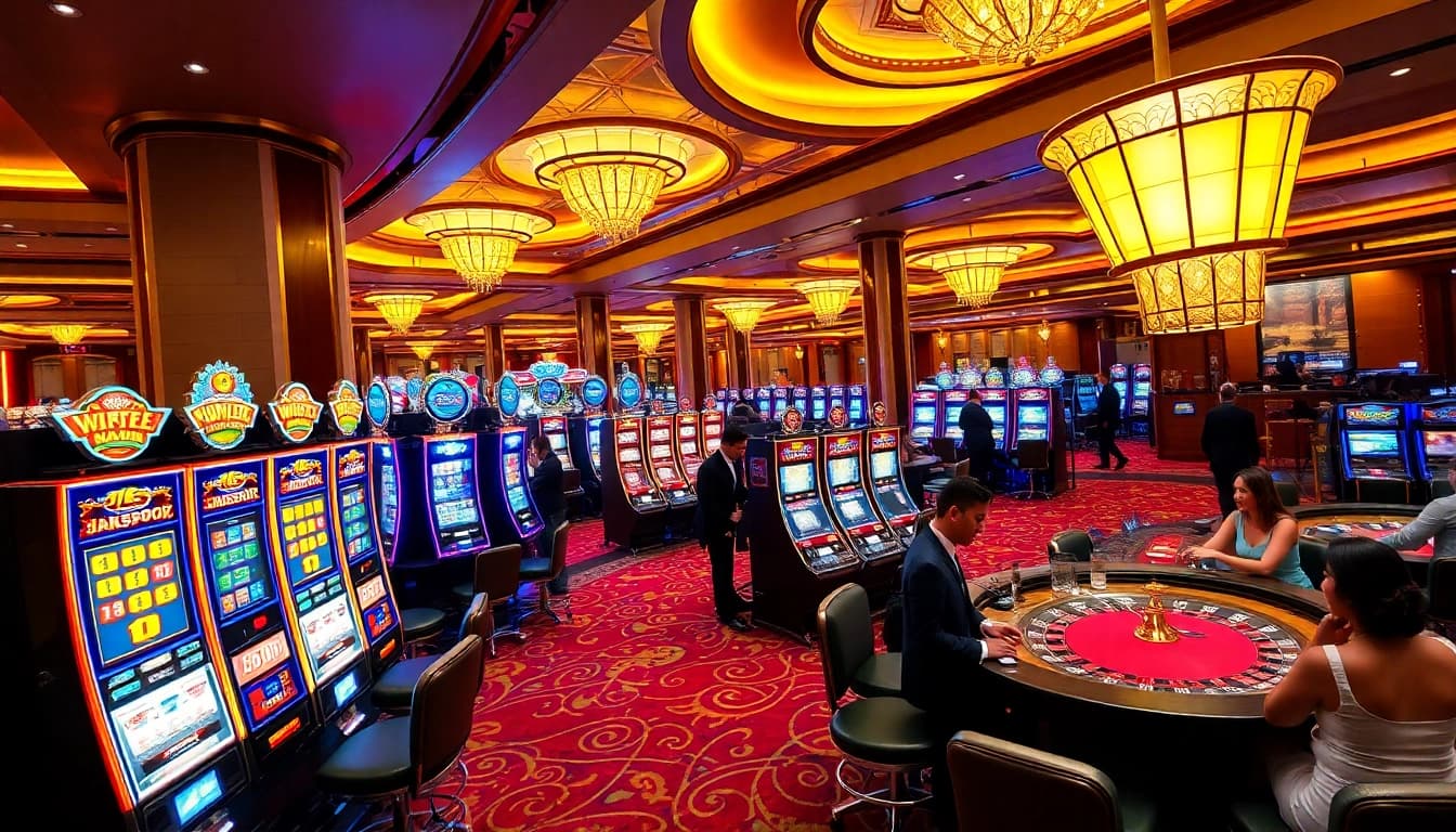 Experience the thrill of winning at slot gacor hari ini with vibrant casino machines and engaged players.