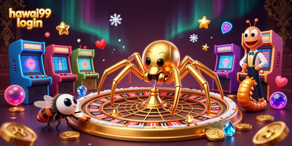 Interactive scene depicting hawai99 login with animated characters and vibrant gaming elements.