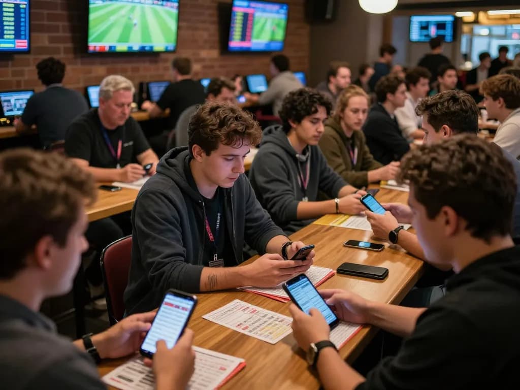 Experience the excitement of placing bets with tỷ lệ bóng đá hôm nay in a lively sports betting lounge.