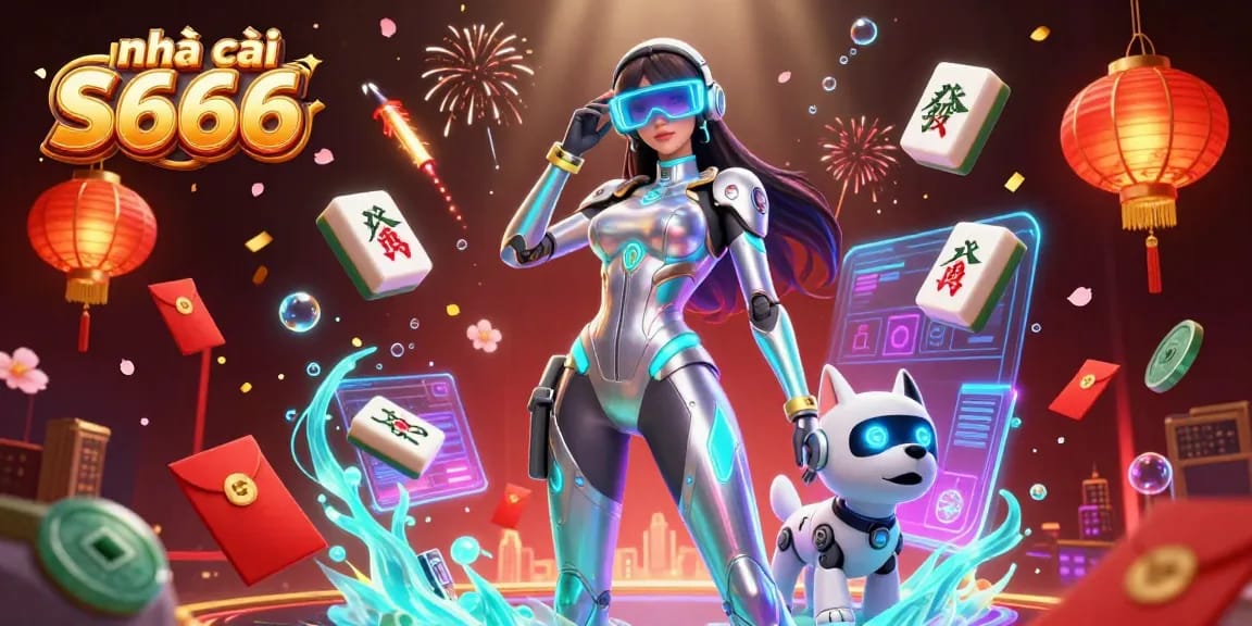Engage with the thrilling world of nhà cái S666 through this vibrant 3D casino illustration featuring dynamic gaming elements.