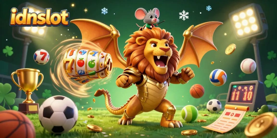 Experience thrilling gameplay with idnslot featuring colorful slot reels amidst exciting casino elements.