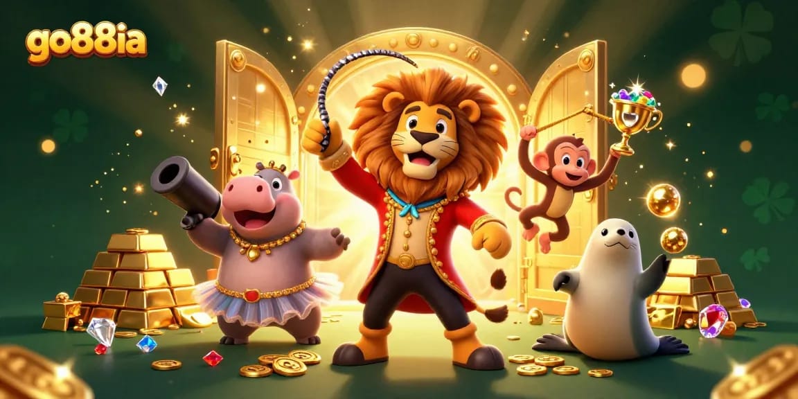 Experience the thrilling world of go88ia with vibrant casino characters and sparkling treasures.