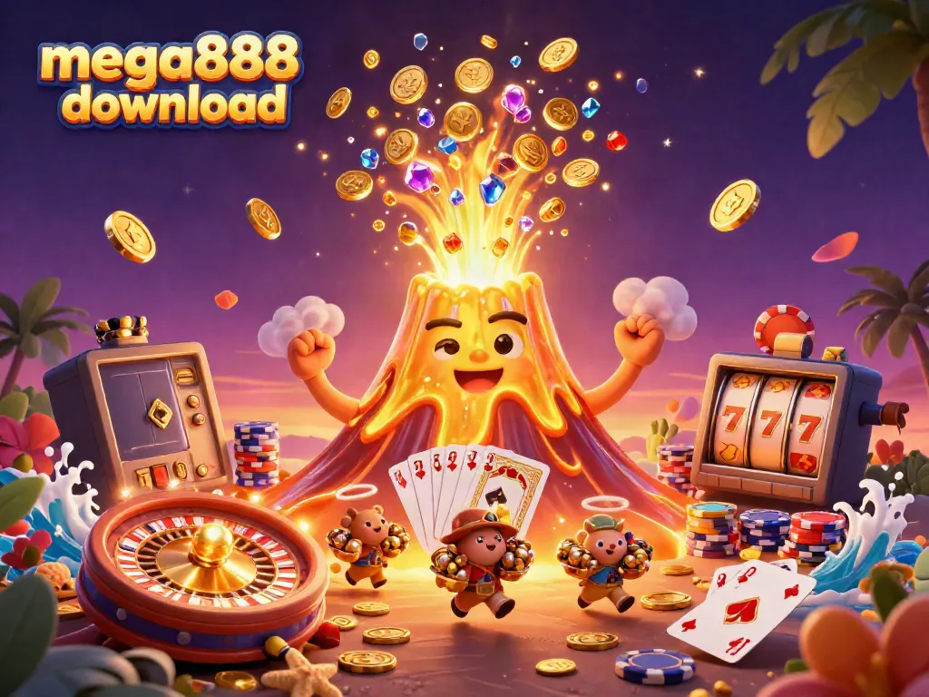 Experience the thrill of mega888 download with vibrant casino illustrations filled with treasures.