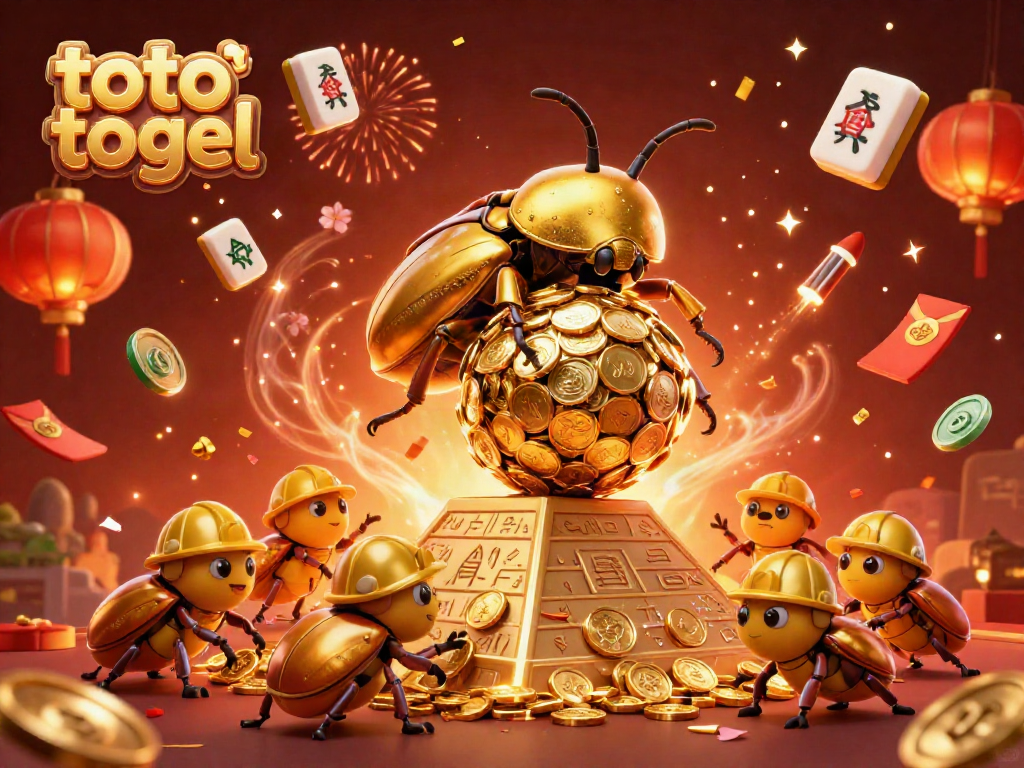 Experience the excitement of toto togel with golden coins and vibrant casino symbols.