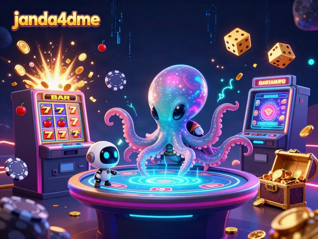 Janda4dme menghadirkan suasana kasino luar angkasa dengan alien dan robot dalam permainan poker.