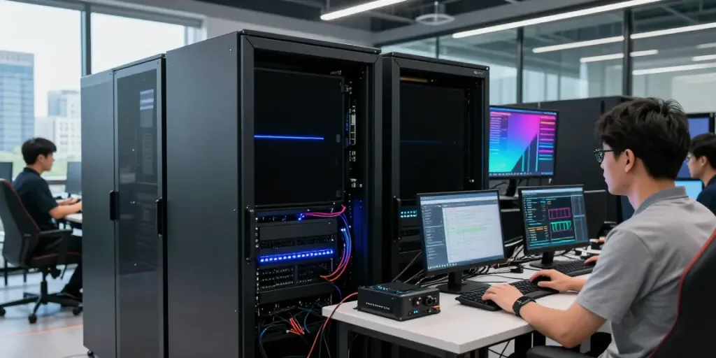 Situs singatoto showcasing advanced gaming server architecture in a modern data center.