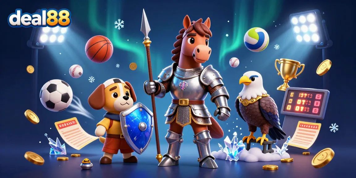 Experience the thrill of sports betting with deal88 amidst dynamic gaming elements and vibrant characters.