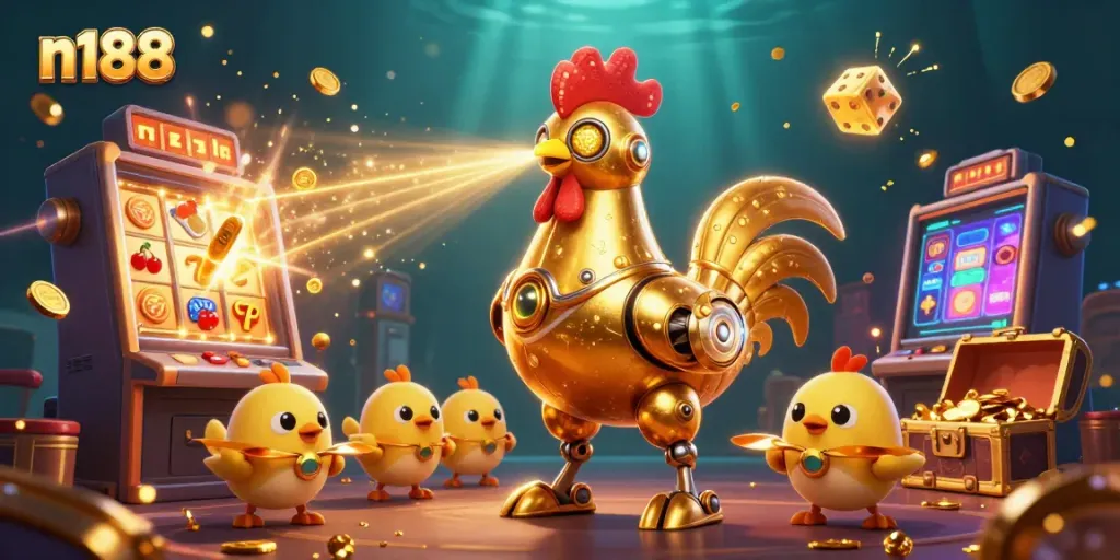 Experience excitement at N188 casino with its vibrant 3D jackpot and laser-shooting rooster