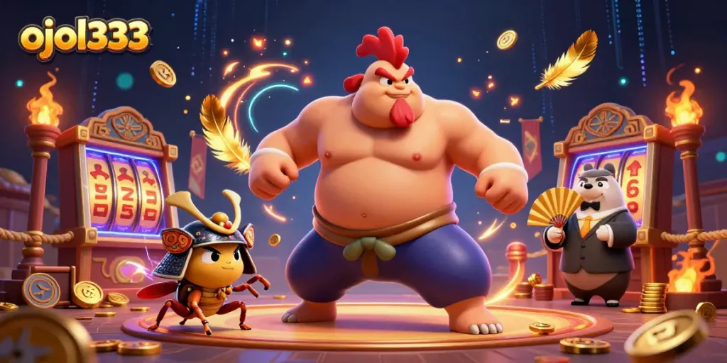 Engage in the thrilling ojol333 casino adventure with dynamic characters in a vibrant 3D scene.