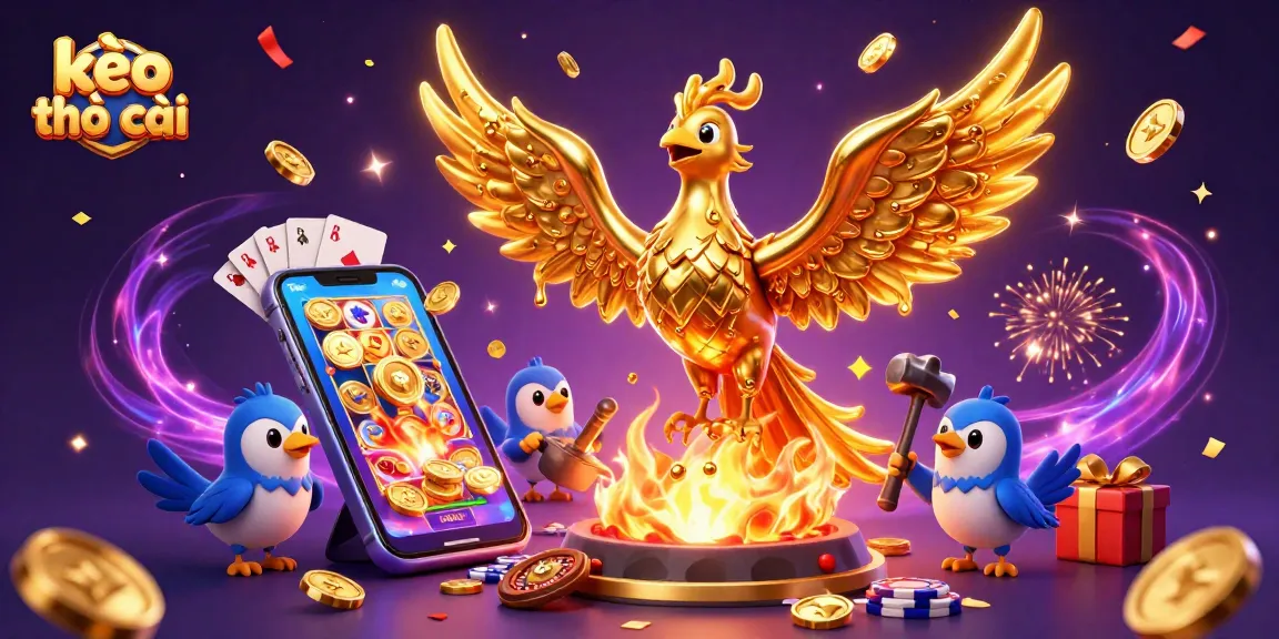Experience the excitement of kèo nhà cái with the vibrant phoenix and magical casino elements!