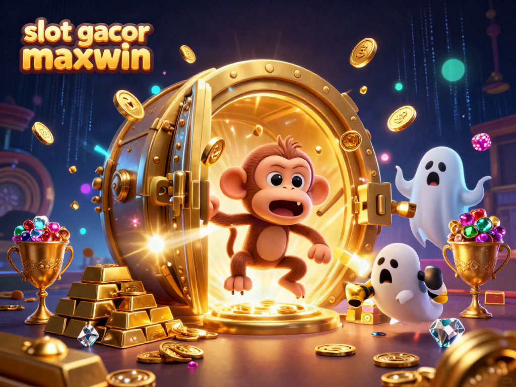 Gali kemenangan di slot gacor maxwin dengan harta karun berkilauan dan monster yang bermain di kasino.