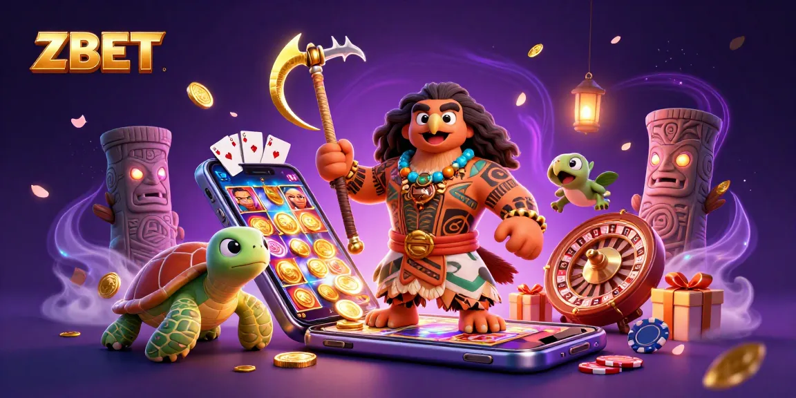 ZBET showcases a demigod hawk character amidst a vibrant casino scene, highlighting exciting slot games and dynamics.