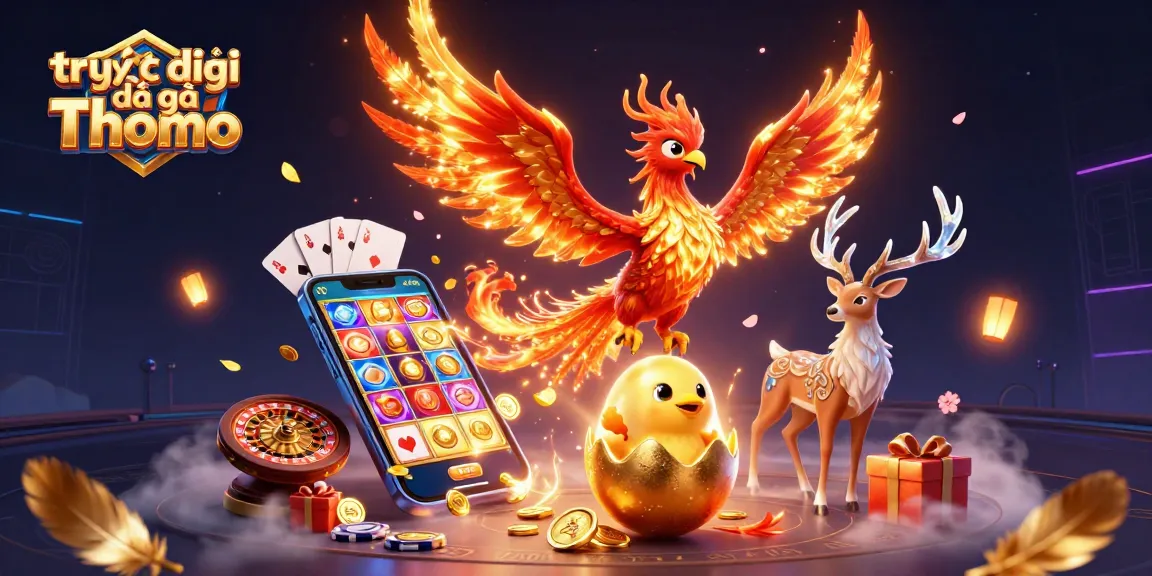 Experience the thrill of trực tiếp đá gà Thomo as a fiery phoenix soars amidst dynamic betting elements.
