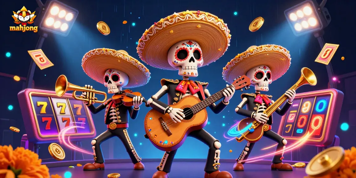 Play mahjong with a colorful mariachi band in a thrilling casino atmosphere full of dynamic elements.