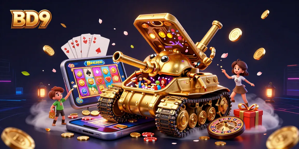 Experience the magic of BD9's online gaming with a vibrant casino scene illustrating excitement and winning potential.