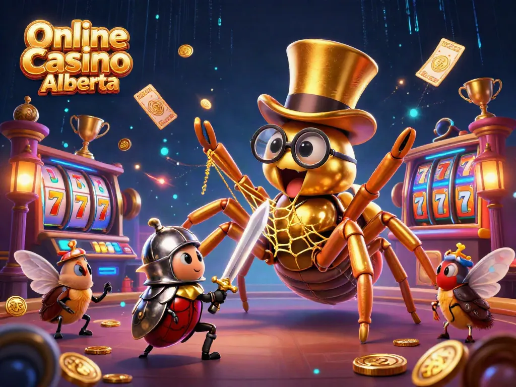Engage in thrilling gameplay at Online Casino Alberta with our giant tarantula and brave beetle knight.