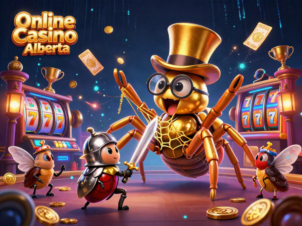 Engage in thrilling gameplay at Online Casino Alberta with our giant tarantula and brave beetle knight.