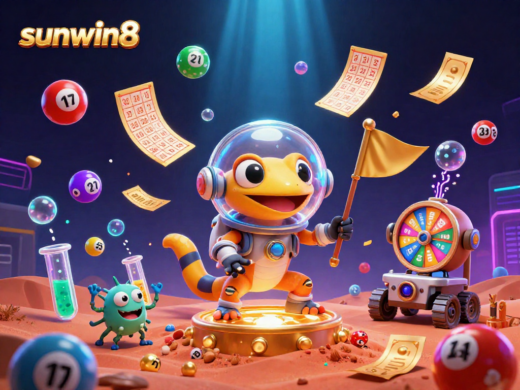 Experience excitement at sunwin8 with a Martian gecko uncovering treasures in a vibrant casino.