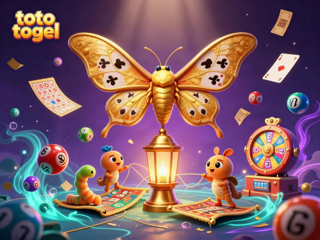 Experience thrilling gameplay with the vibrant toto togel lottery scene featuring colorful balls and golden elements.