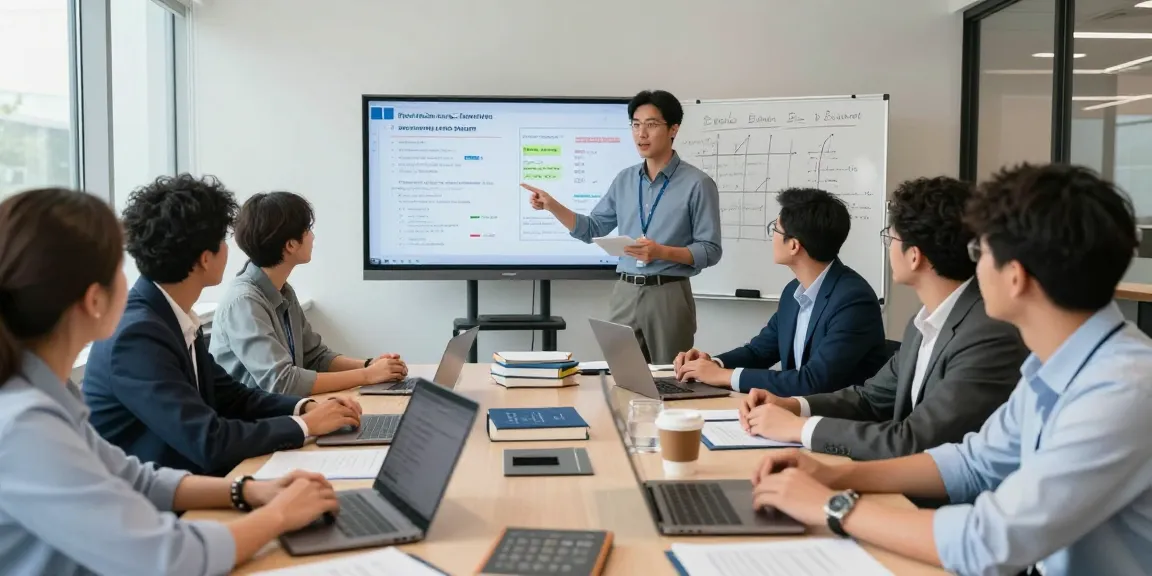 Tim profesional berdiskusi tentang kakakjudi di ruang kantor modern.