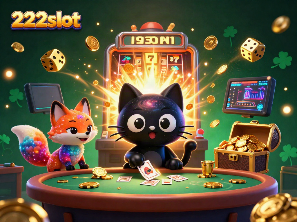 Bermain slot 222slot yang menyenangkan dengan karakter kucing dan rubah di kasino galaksi
