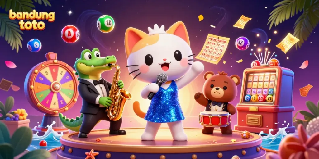 Experience lottery excitement with bandung toto in a vibrant casino illustration.