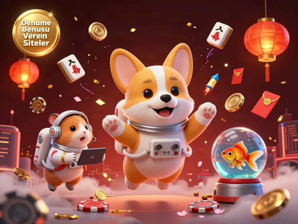 Experience the fun of Deneme Bonusu Veren Siteler with our colorful 3D casino adventure illustration.