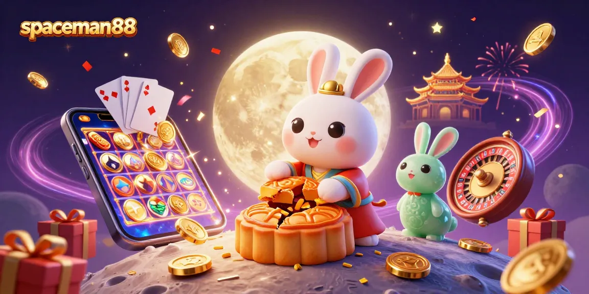 Experience the excitement of spaceman88 with vibrant slots and casino elements from this dynamic illustration.