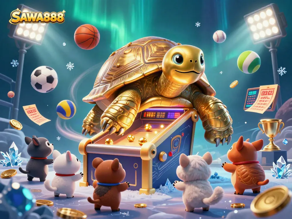 Experience thrilling gameplay at SAWA888 with our golden tortoise-themed casino adventure!
