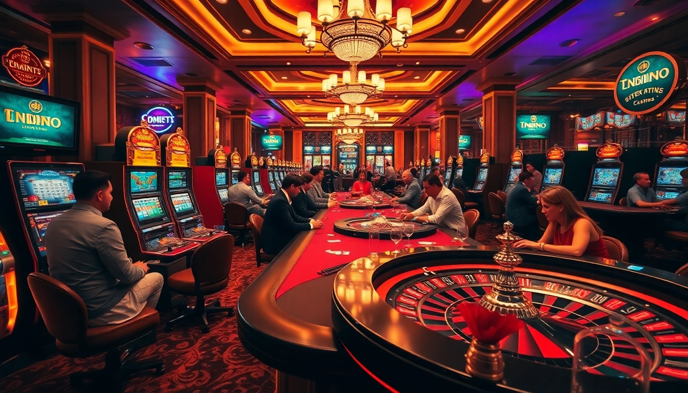 Players engaging in exciting casino games at https://688v.games/, showcasing luxury and thrill.