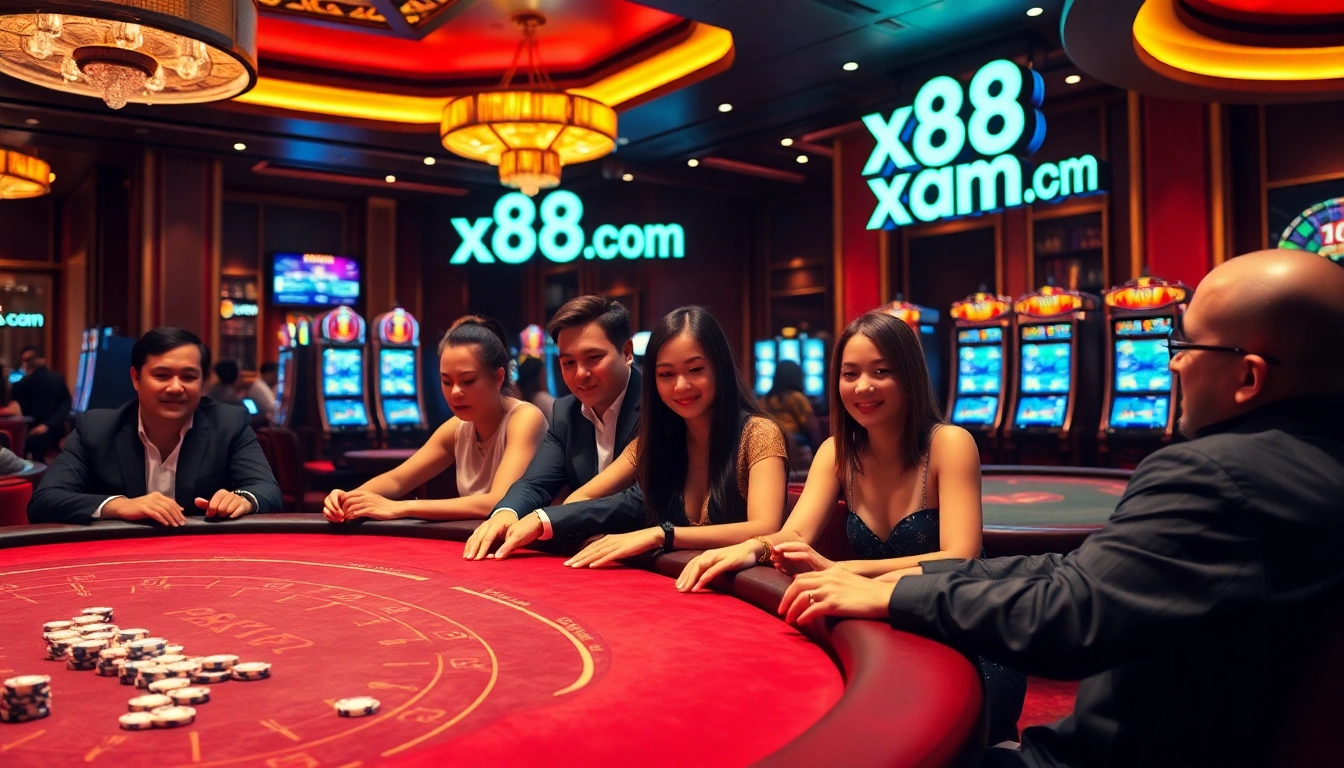 Experience the thrill of gambling at x88ni com with vibrant poker tables and players in action.