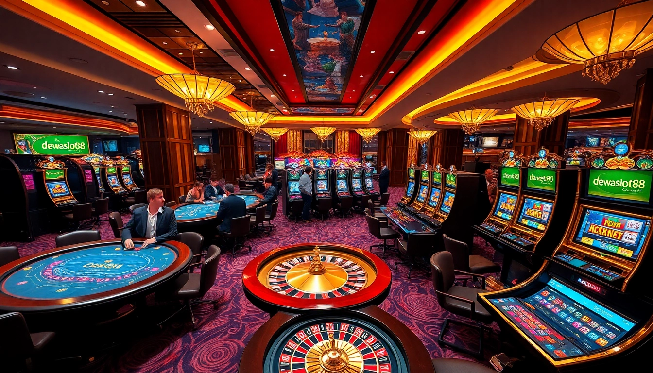 Experience thrilling gameplay at dewaslot88 with vibrant slot machines and exciting casino tables.